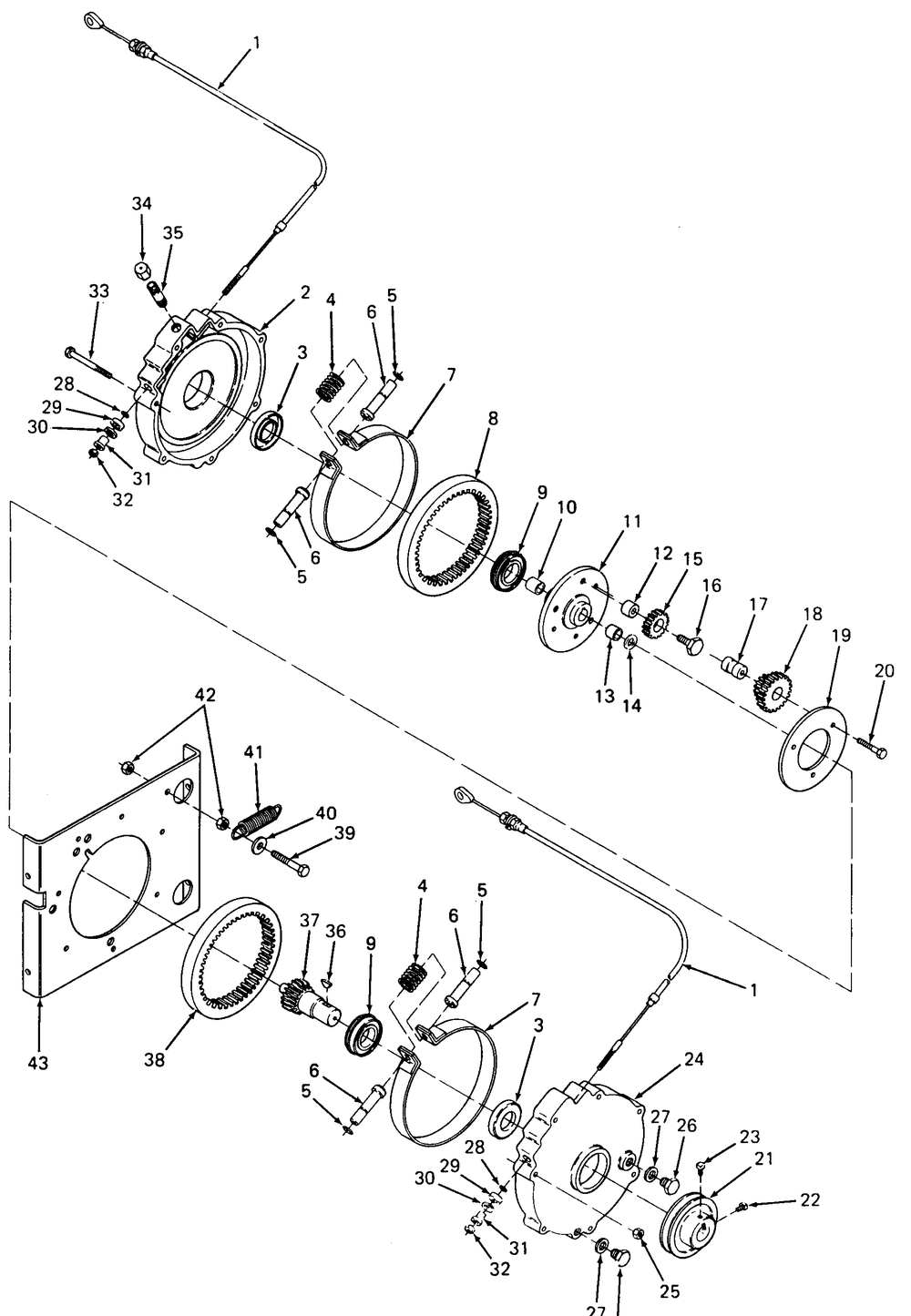 Forward/Reverse Transmission Assembly Diagram and Parts List for 085 169110100-GMT Cub Cadet Generator